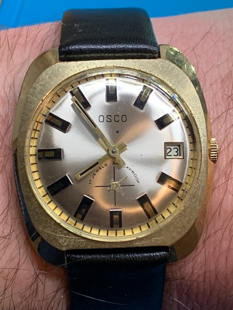 Osco vintage horloge, Overige merken, Staal, Met bandje, Polshorloge