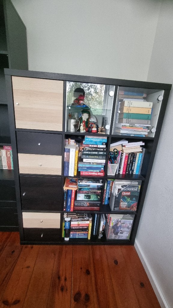 Ikea Kallax kast, 3x4 vakken, zwartbruin, Ophalen, Gebruikt, 100 tot 150 cm, 100 tot 150 cm