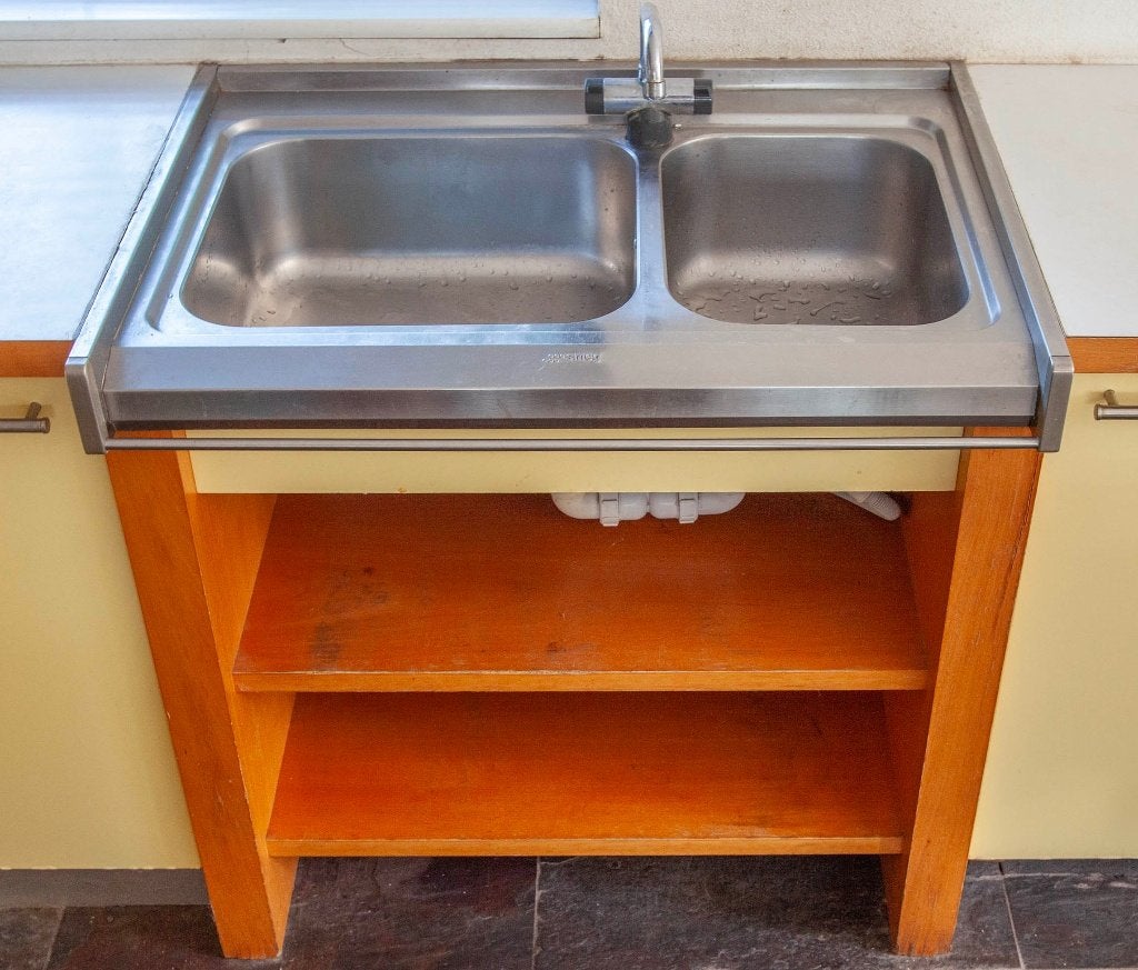 SMEG rvs dubbele spoelbak, Ophalen, Overige typen, Zo goed als nieuw, Metaal