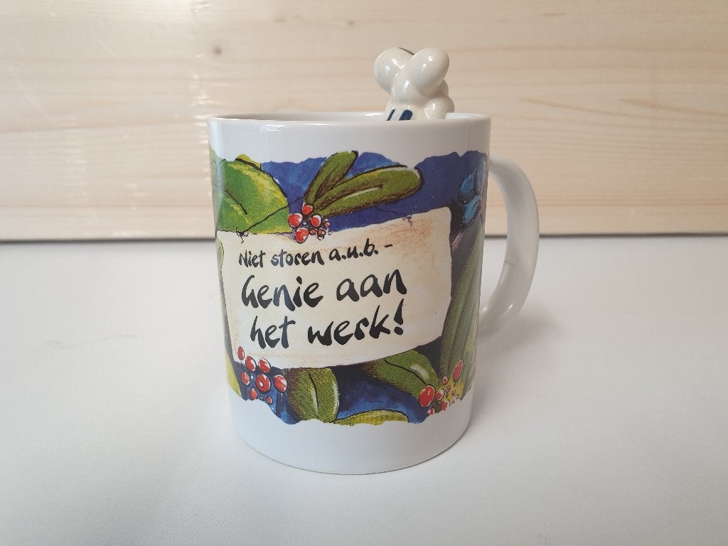 Beker - Diddl - Niet Storen a.u.b. - Genie aan het Werk!, Verzamelen, Diddl, Ophalen of Verzenden, Diddl, Gebruikt, Servies