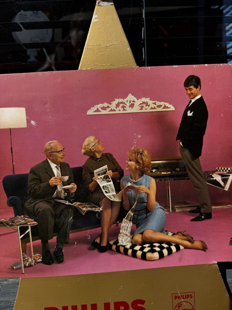 Vintage Philips reclamebord - Jaren '60 interieur, Reclamebord, Gebruikt, ., Ophalen of Verzenden