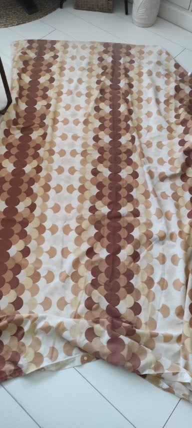 Vintage dekbedovertrek bruin beige wit, Gebruikt, Eenpersoons, Beige, Dekbedovertrek
