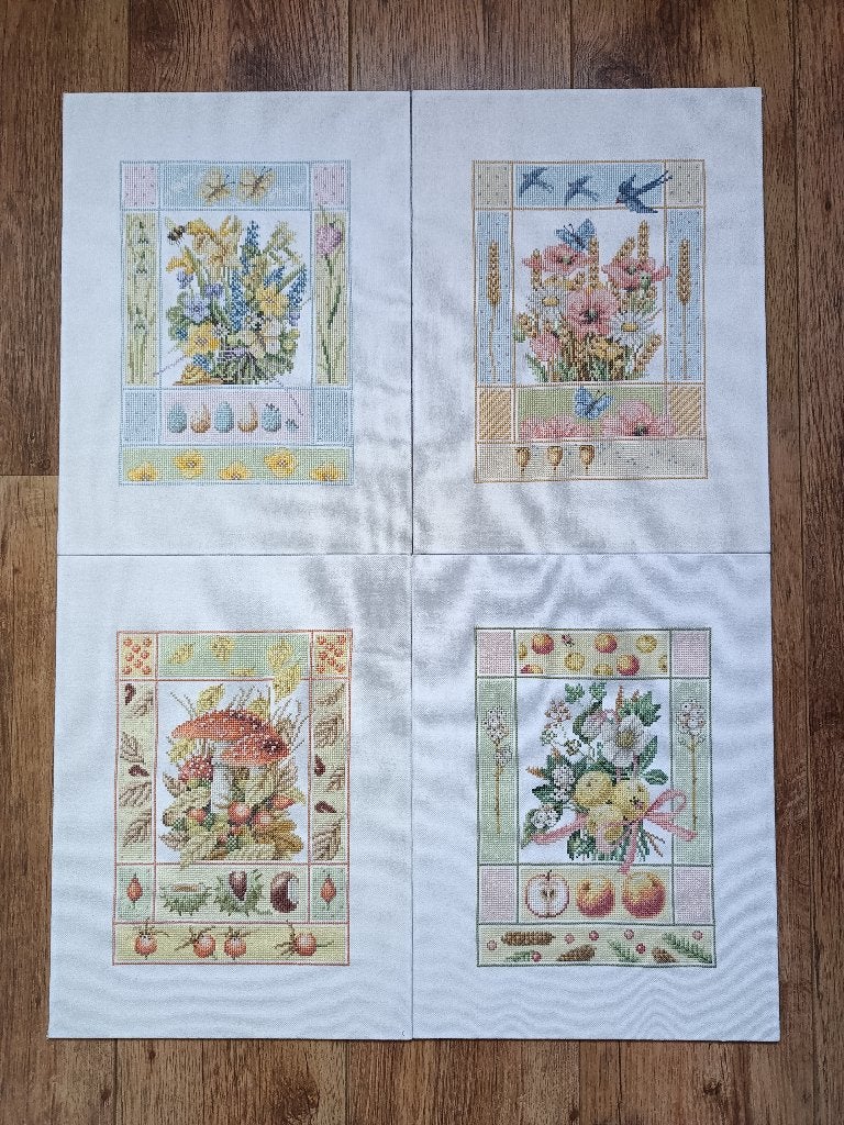 Set 4 Seizoenen Marjolein Bastin - Libelle  borduurwerken, Ophalen of Verzenden, Handborduren, Overige typen