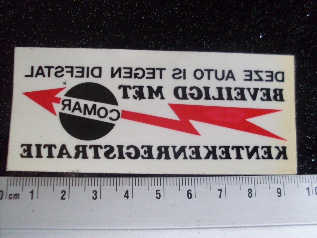 ruit sticker beveiligd met comar kenteken registratie logo, Verzenden, Zo goed als nieuw, Bedrijf of Vereniging