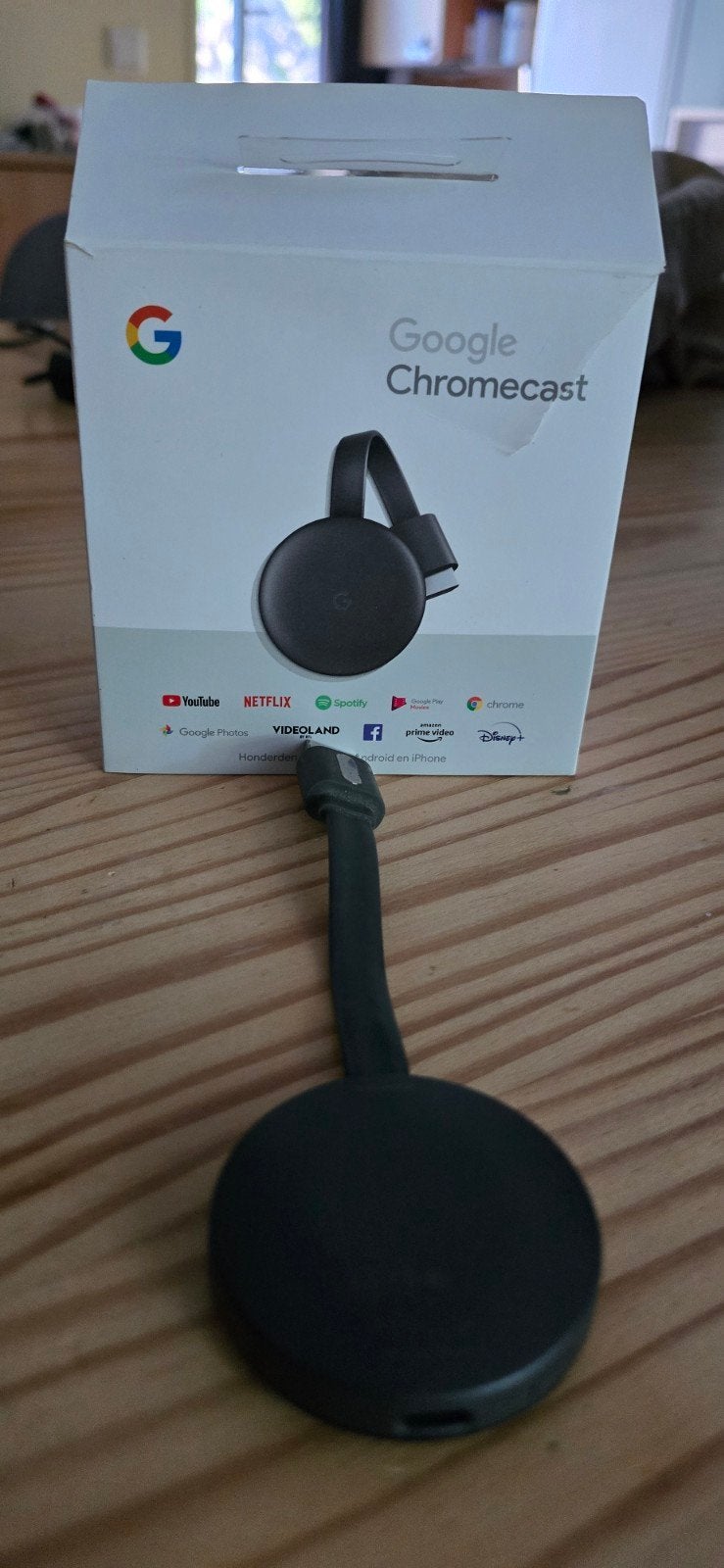Google Chromecast - Stream al je favoriete content, Audio, Tv en Foto, Mediaspelers, Ophalen of Verzenden, Zo goed als nieuw, HDMI