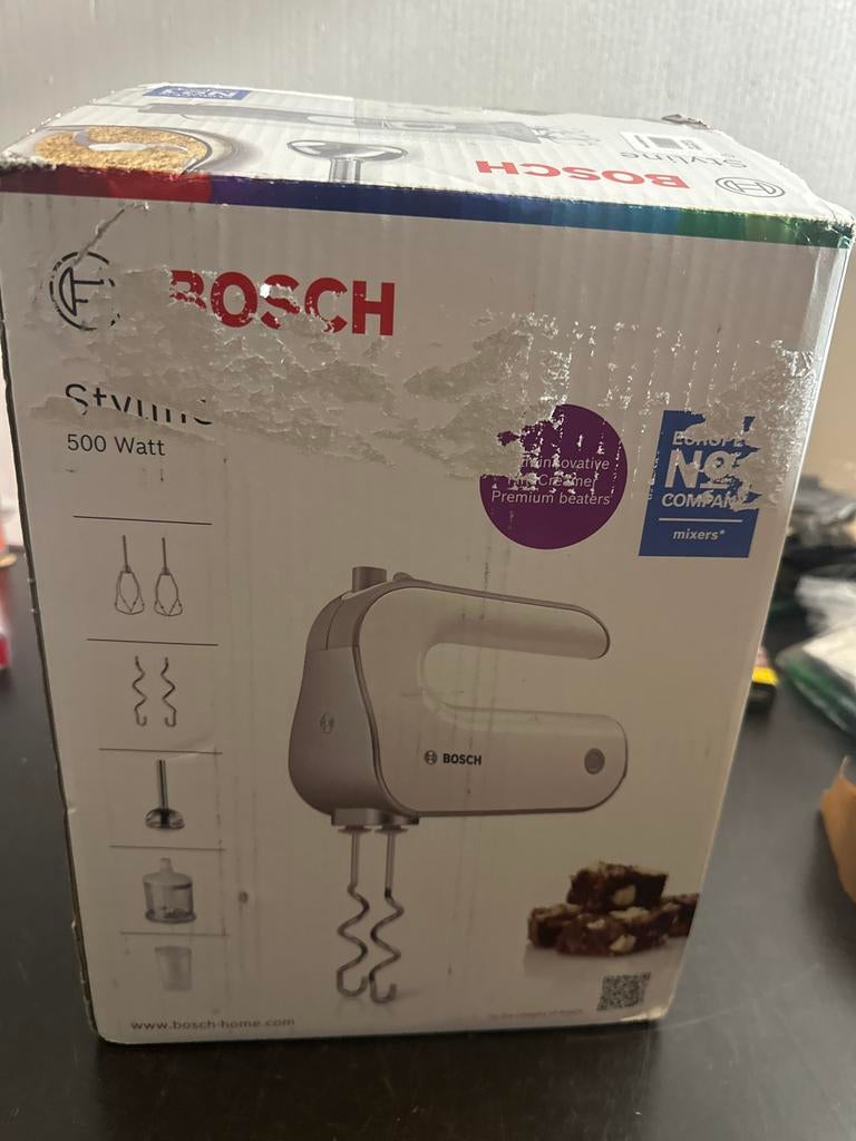 Nieuwe Bosch Styline Handmixer 500 Watt - Wit, ., Nieuw, Ophalen of Verzenden, .
