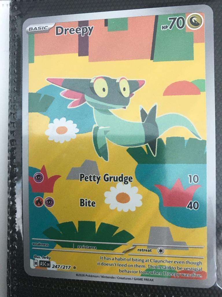 Dreepy Pokémon Kaart - Basic HP 70 - Illus. Jerky 247/217, Ophalen of Verzenden, Zo goed als nieuw, Losse kaart