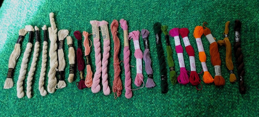 23 Strengetjes diverse borduur garens, Hobby en Vrije tijd, Borduren en Borduurmachines, Verzenden, Gebruikt, Handborduren, Borduurgaren of Zijde