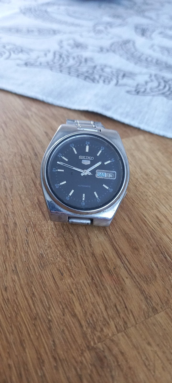 Vintage Seiko 5 Automatic Herenhorloge, Gebruikt, Staal, Polshorloge, Ophalen of Verzenden