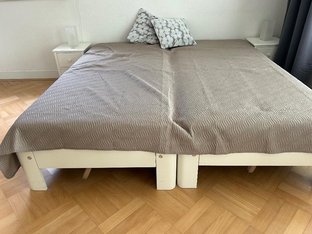 2x Auping  1 persoonsbed & 95x204 cm & incl. matrassen, Ophalen, Gebruikt, 90 cm, Eenpersoons