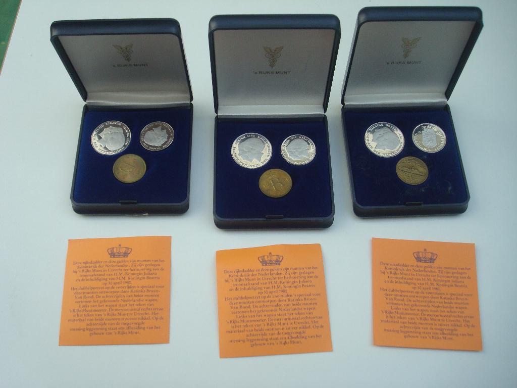 Munten Beatrix en Juliana., Ophalen of Verzenden, Koningin Beatrix, Overige waardes, Setje