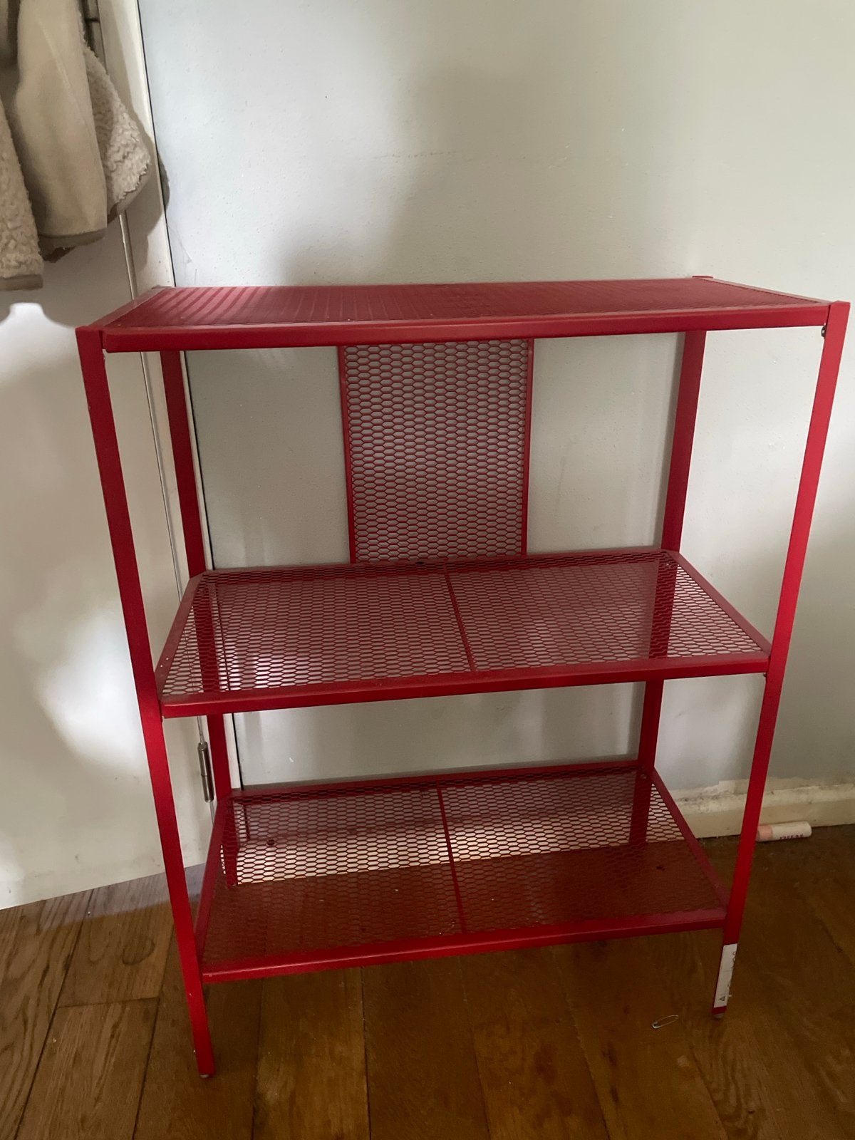 Ikea Limited Edition Metalen Rood Rek, Huis en Inrichting, Kasten | Stellingkasten, Gebruikt, Ophalen