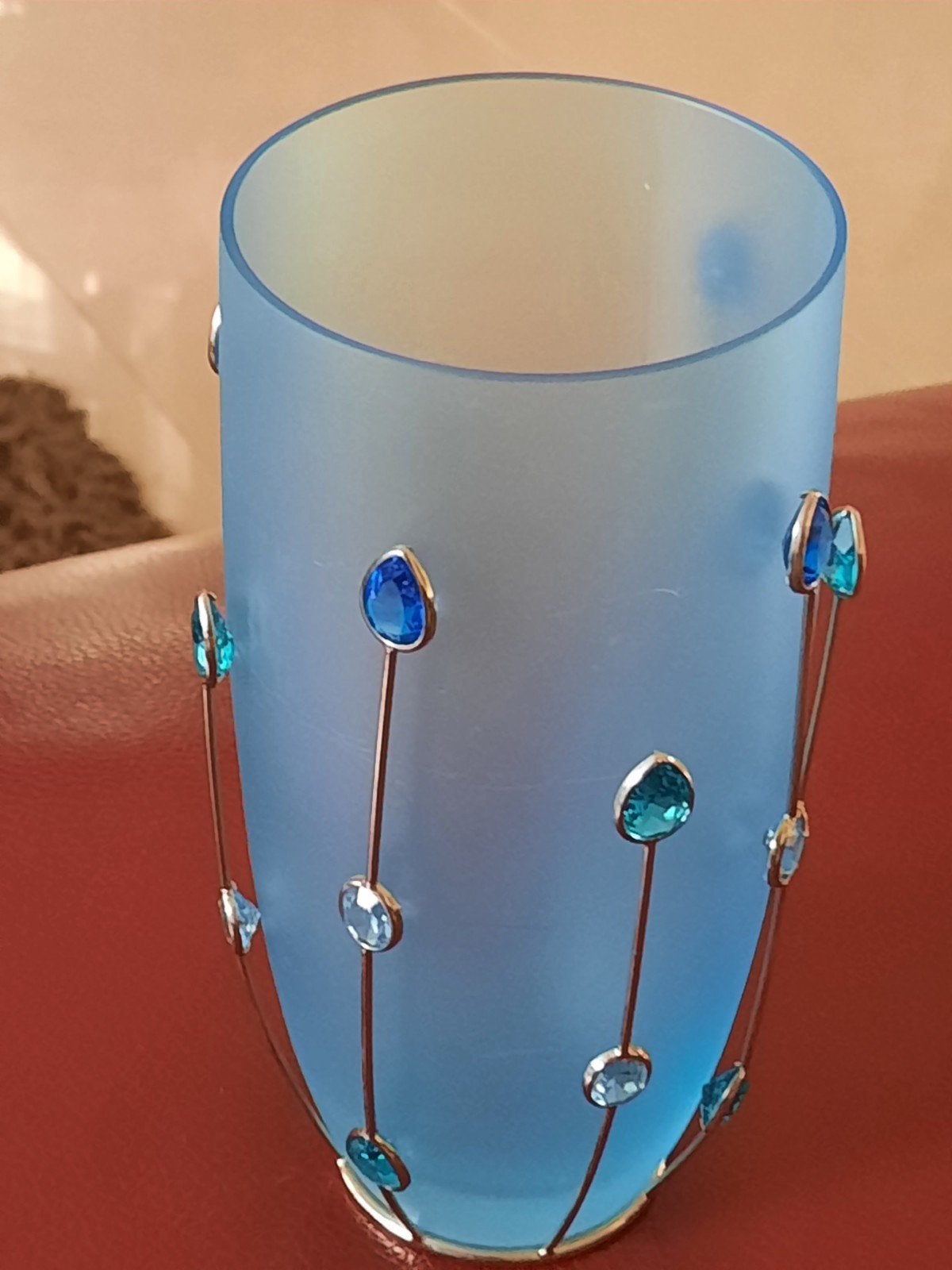 Swarovski vaas blauw zonder doos, Ophalen of Verzenden, Zo goed als nieuw, Figuurtje