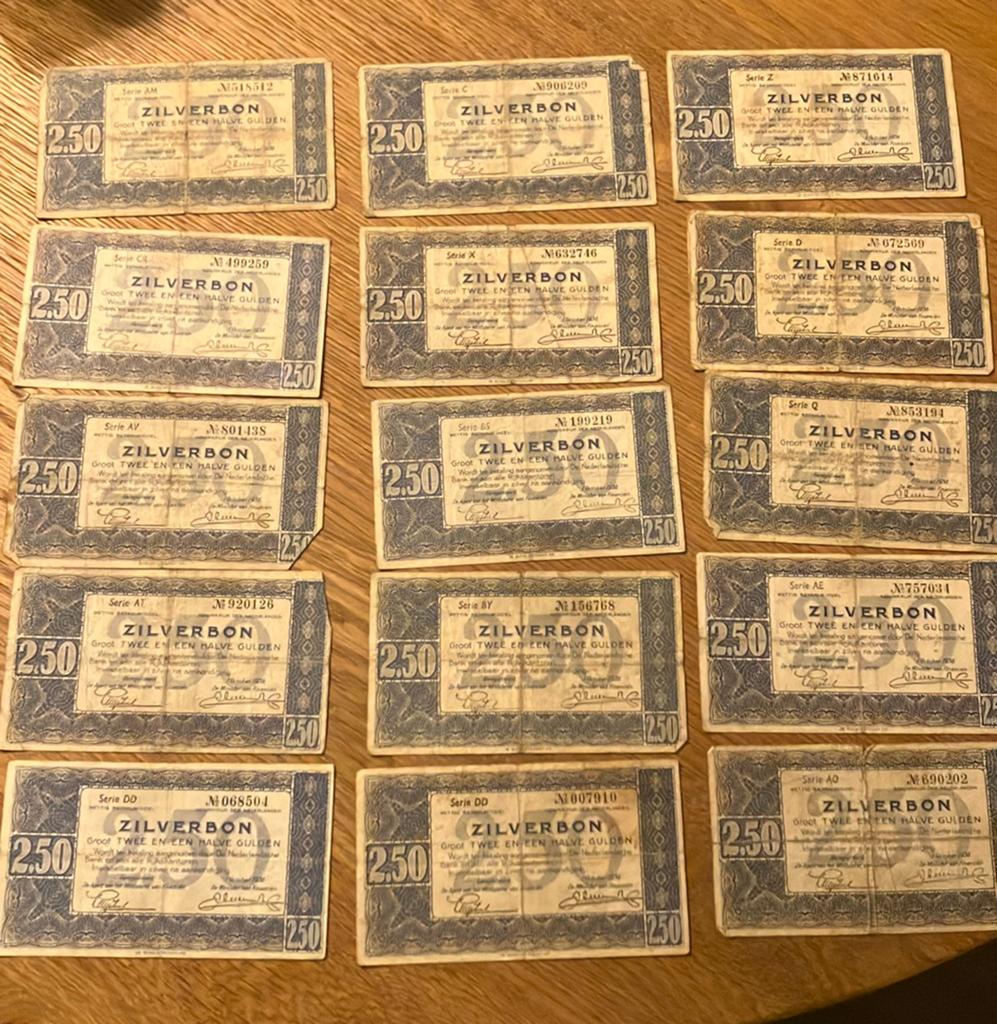 15x zilverbon 1938, Ophalen of Verzenden