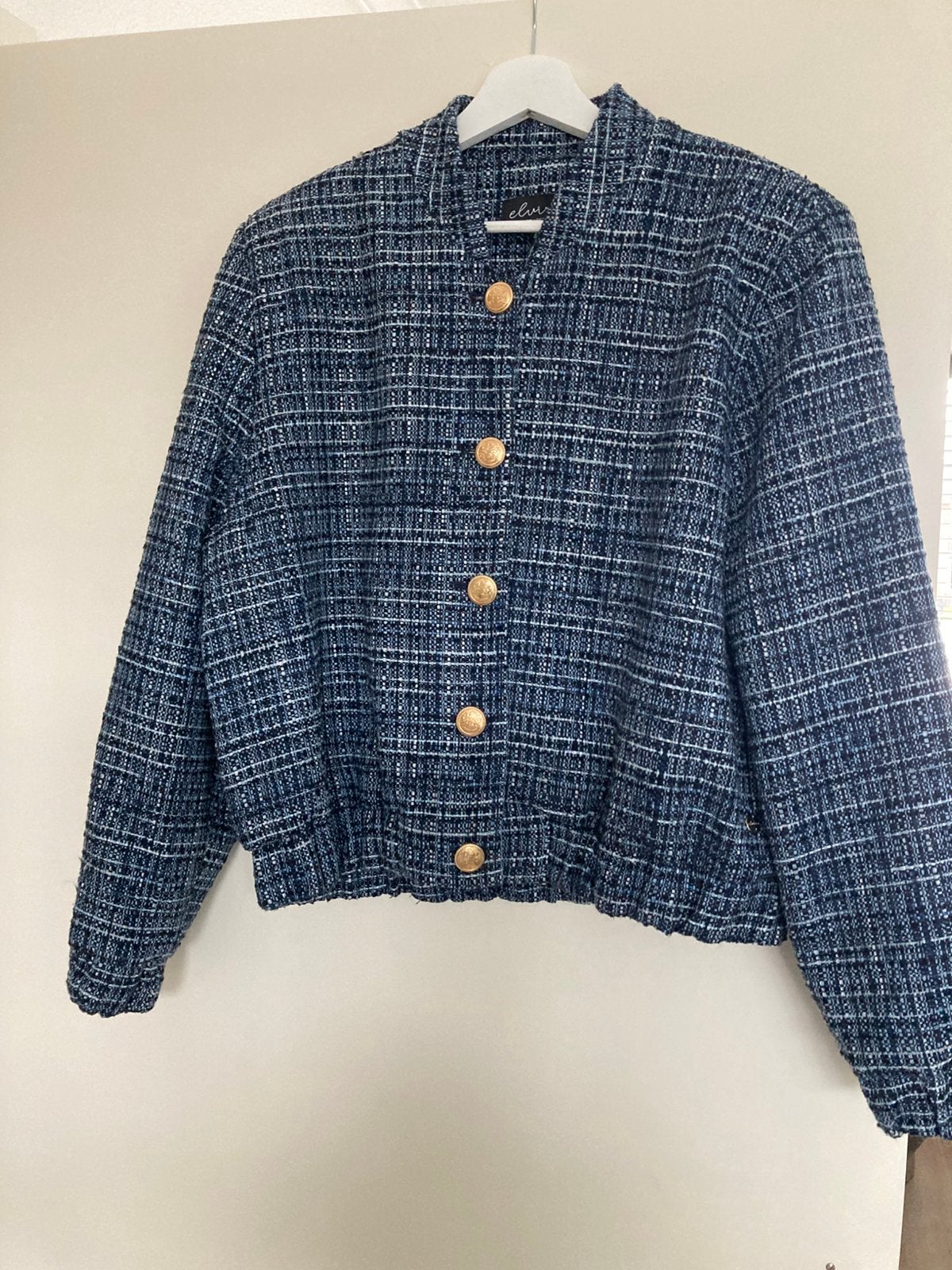 Jasje - blazer van Elvira. Maat 42., Ophalen of Verzenden, Zo goed als nieuw, Maat 42/44 (L), Blauw