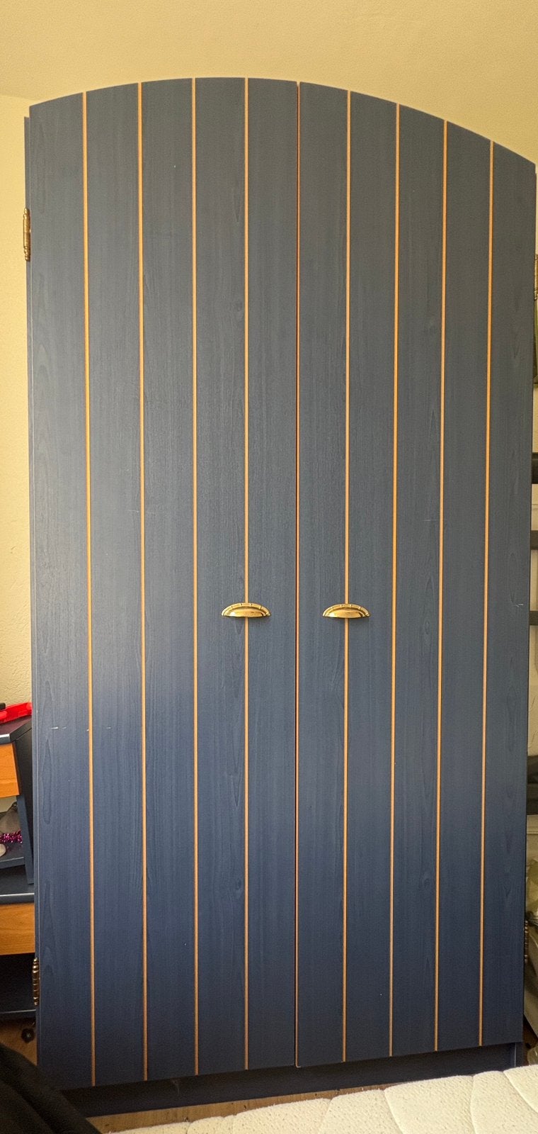 kledingkast en open kastje, Huis en Inrichting, Ophalen, Gebruikt, Eenpersoons, Blauw