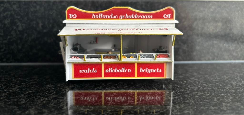 Resin bouwpakket H0 oliebollen gebakskraam kermis 1:87, Overige merken, Verzenden, Gelijkstroom of Wisselstroom, Brug, Tunnel of Gebouw