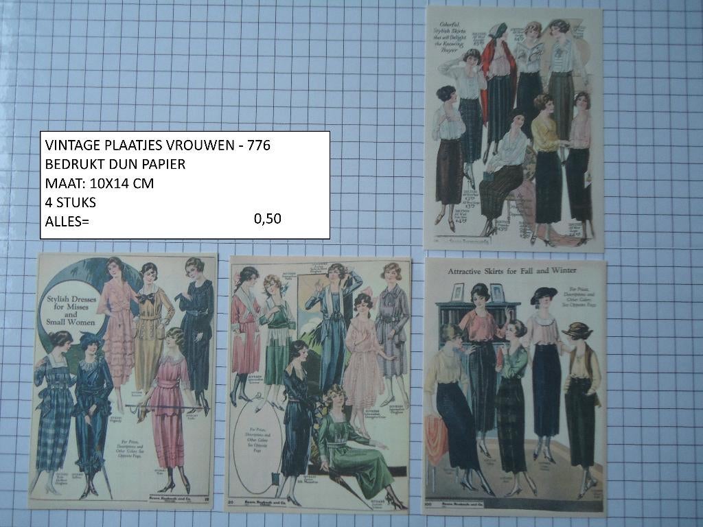 vintage plaatjes vrouwen 776 ( alleen verzenden, Ophalen, Nieuw, Man of Vrouw, Knipvel