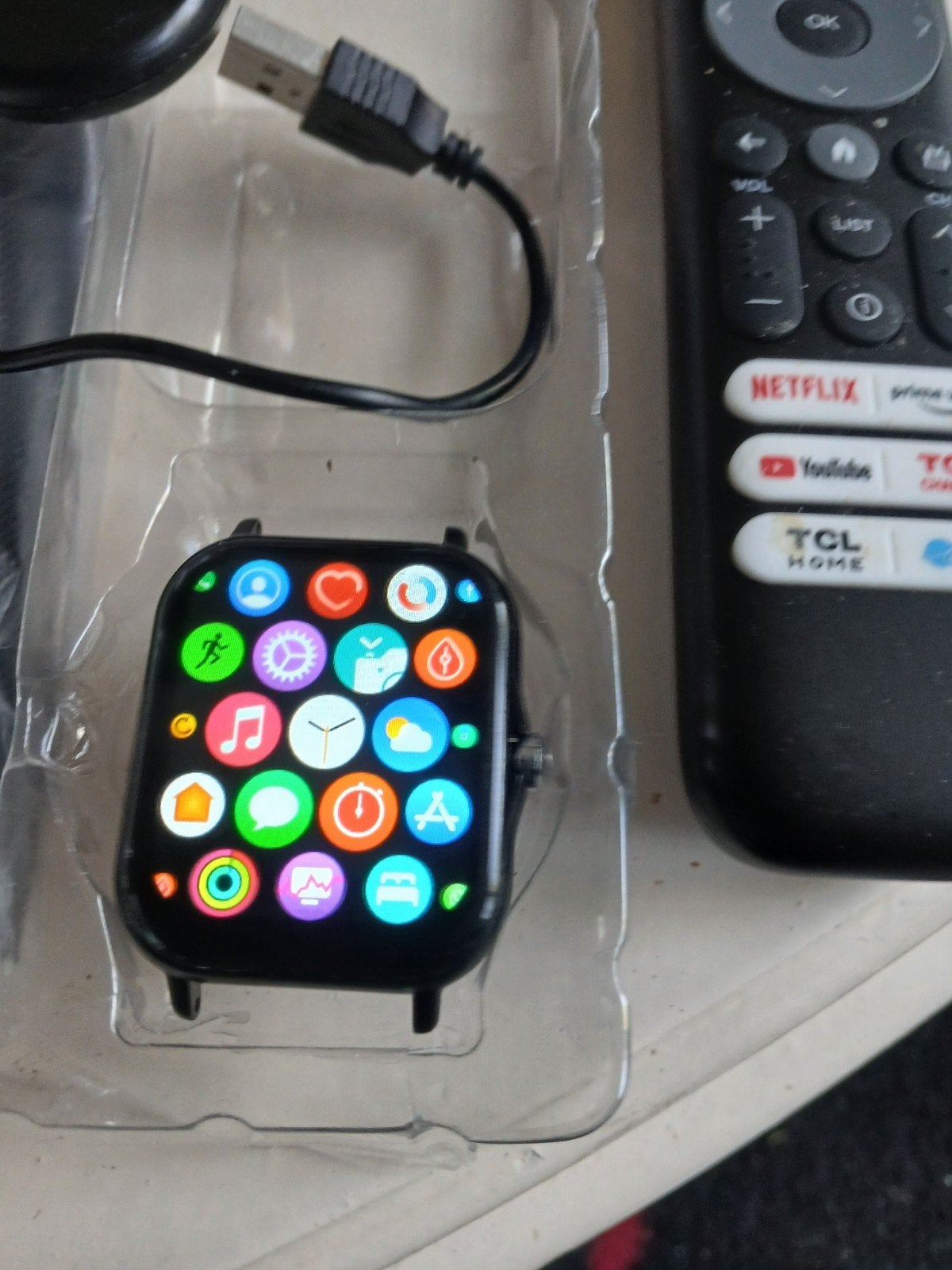 Smartwatch met hartslagmeter en stappenteller, Onbekend, Zwart, Nieuw, Ophalen of Verzenden