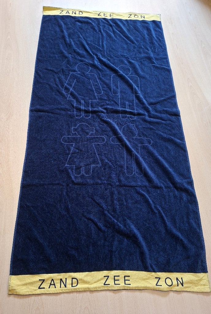 Lekker groot Blauw Strandlaken Bodum 180x90 100% katoen., Ophalen of Verzenden, Zo goed als nieuw, Blauw, Overige typen