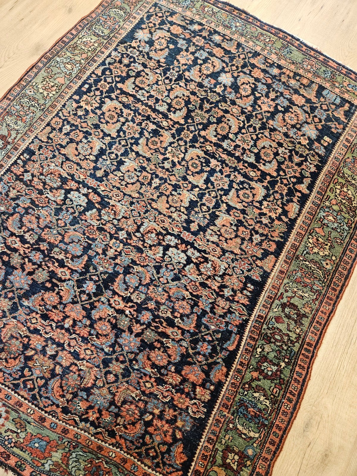 Vintage handgeknoopt perzisch tapijt bidjar antiek 155x120, Info@SlatsAntiek.nl, Tweedehands, 100 tot 150 cm, Perzisch