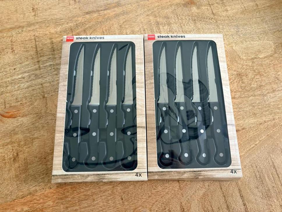 Hema Steakmessen nieuw, Nieuw, Ophalen of Verzenden, Rvs of Chroom, Vaatwasserbestendig