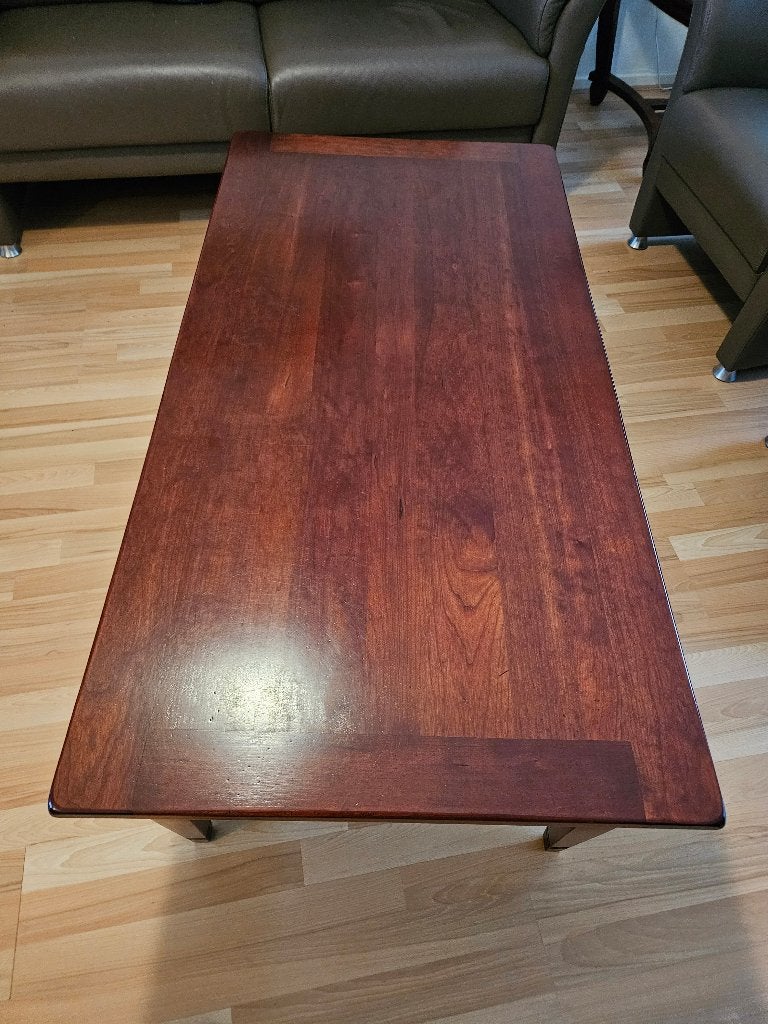 Massief Kersenhouten salontafel, Ophalen, 100 tot 150 cm, Klassiek, massief kersenhout, 50 tot 100 cm