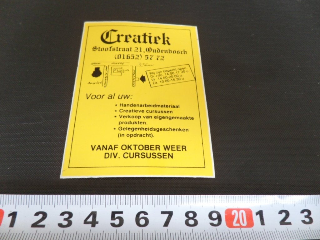sticker oudenbosch CREATIEK stoofstraat 21, Ophalen, Zo goed als nieuw