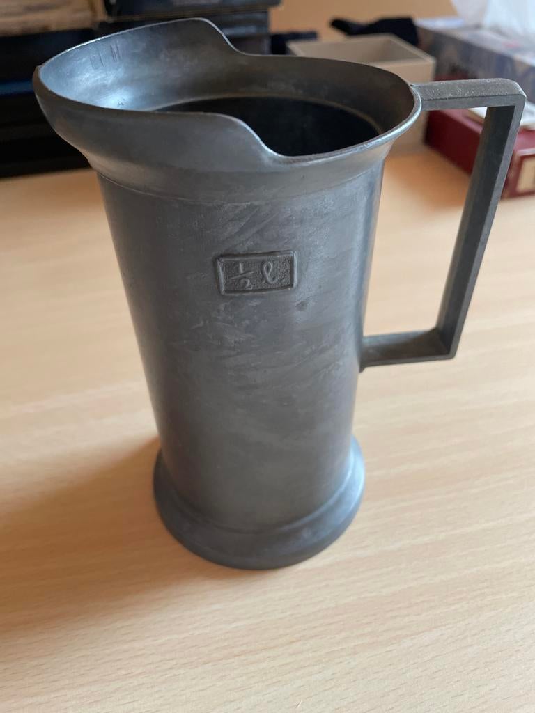 Antieke tinnen kan - 1/2 liter - PELTRATO 95%, Antiek en Kunst, Ophalen of Verzenden
