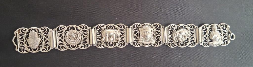vintage schakel armband, Sieraden, Tassen en Uiterlijk, Armbanden, Ophalen of Verzenden, Zo goed als nieuw, Met bedels of kralen