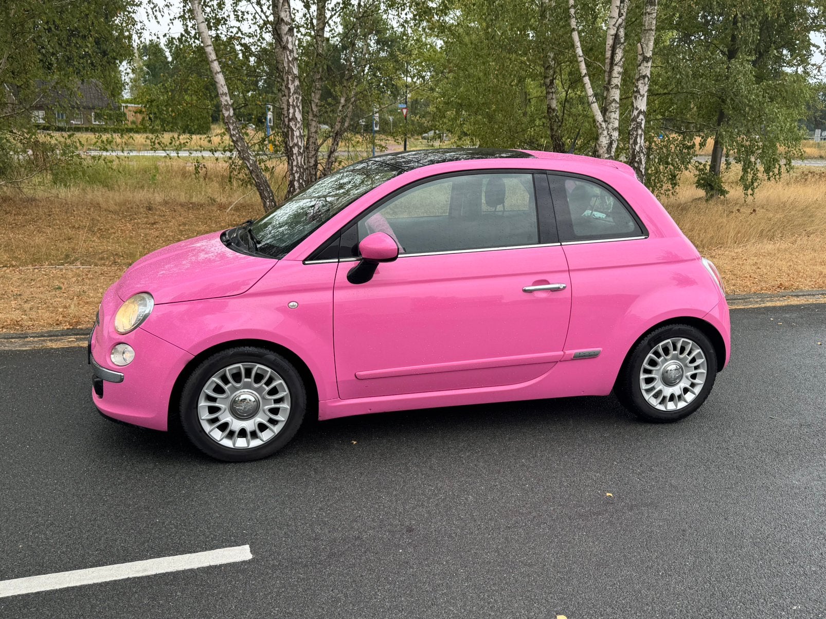 Fiat 500 ROSA | 2010 | APK 07-2027 | Panoramadak & Airco, Auto's, Euro 5, Stof, 840 kg, Handgeschakeld