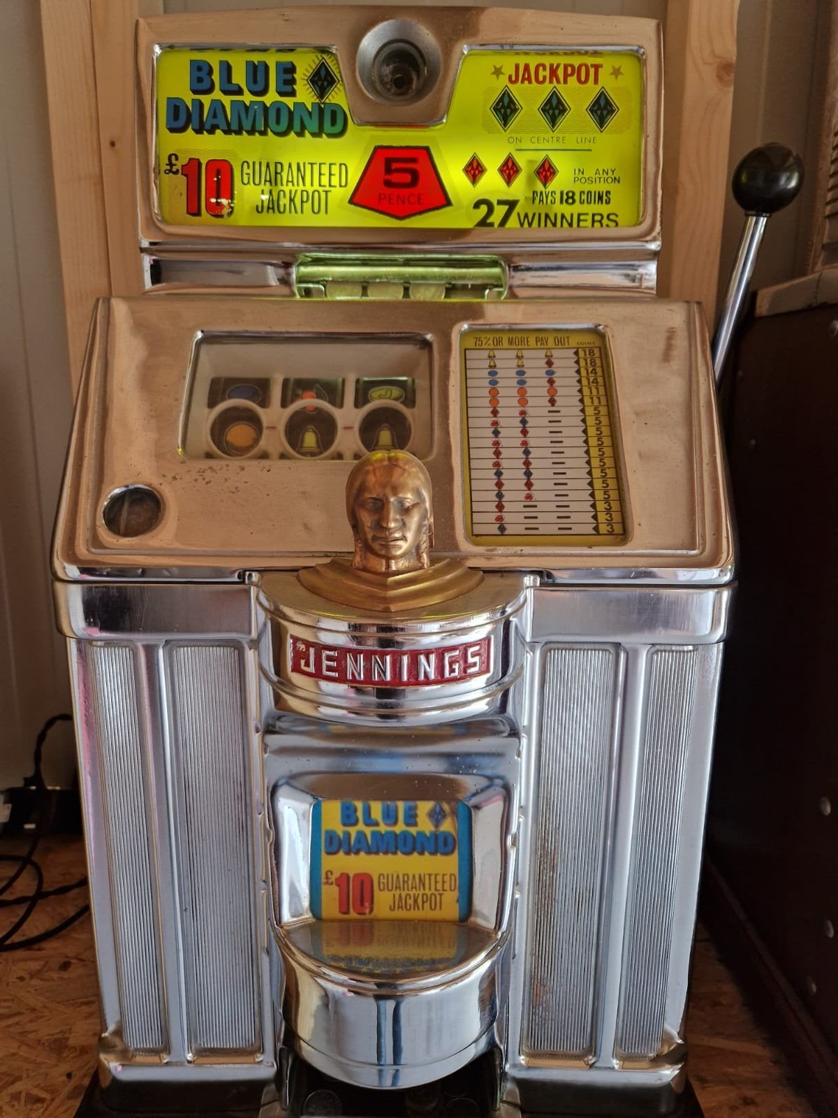jennings bleu diamond slotmachine, Ophalen