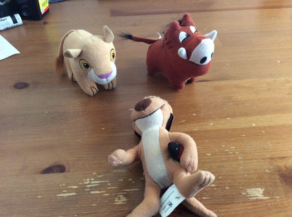 set van 3 Lion King Mc Donalds knuffeltjes. uit 1998, Verzamelen, Ophalen of Verzenden, Leeuwenkoning of Jungle Boek, Gebruikt