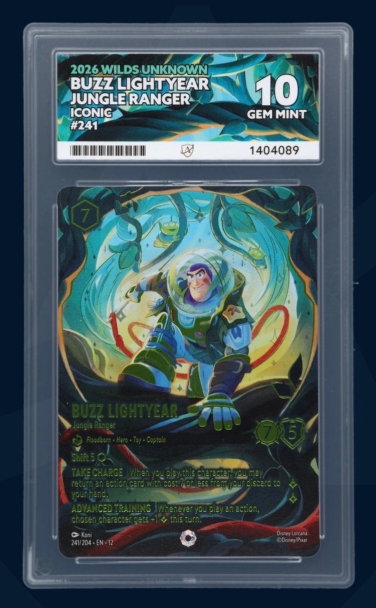 Buzz Lightyear Jungle Ranger Lorcana ACE 10 Gem Mint, Ophalen, Nieuw, Losse kaart