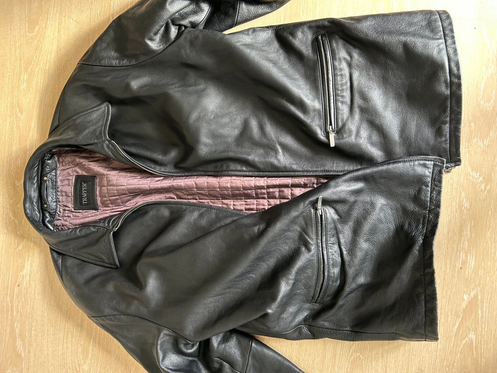 Leren jas, Kleding | Heren, Ophalen of Verzenden, Zo goed als nieuw, Overige maten, Zwart
