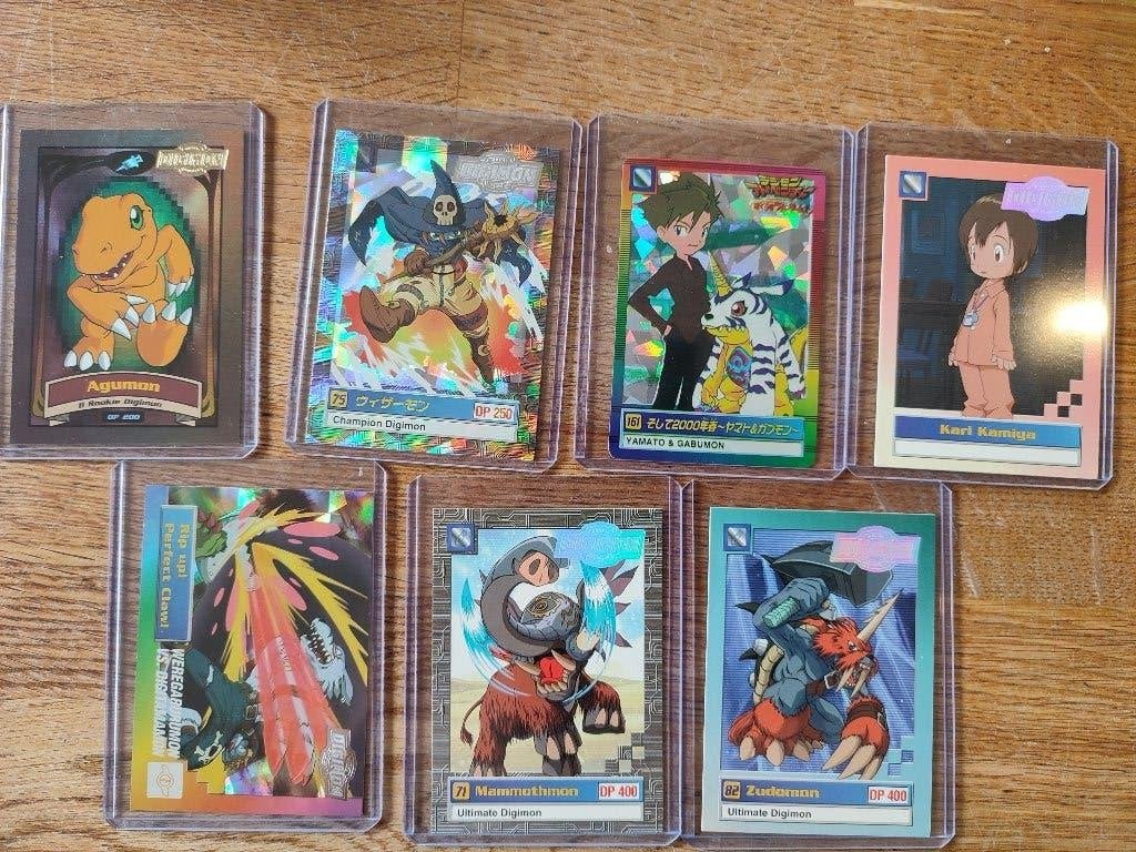 Digimon kaarten Upper deck 2000 (en een Carddass) NM, Ophalen of Verzenden, Zo goed als nieuw, Speeldeck, Foil