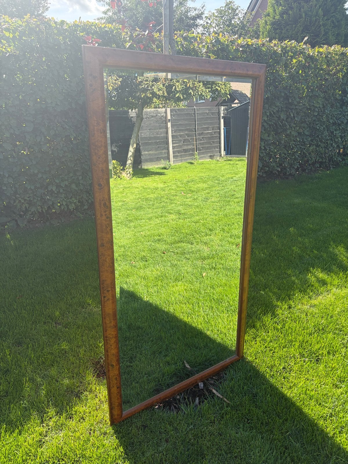 Grote spiegel met houten lijst, Ophalen, Rechthoekig, 50 tot 100 cm, 150 tot 200 cm