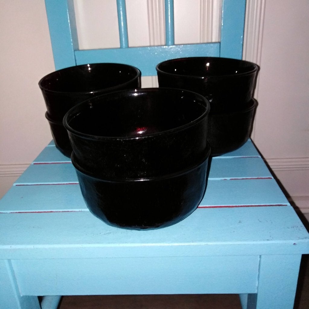 Arcoroc Sierra kommen rood set van 6 stuks, Ophalen, Gebruikt, Glas, Kom(men)