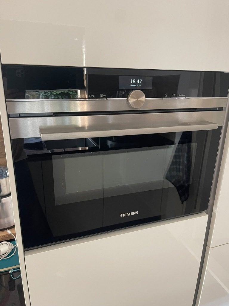 Nette hoogglans dubbelwandige keuken+Siemens GEDEMONTEERD, Wit, Dubbelwandige keuken, Ophalen of Verzenden, Zo goed als nieuw