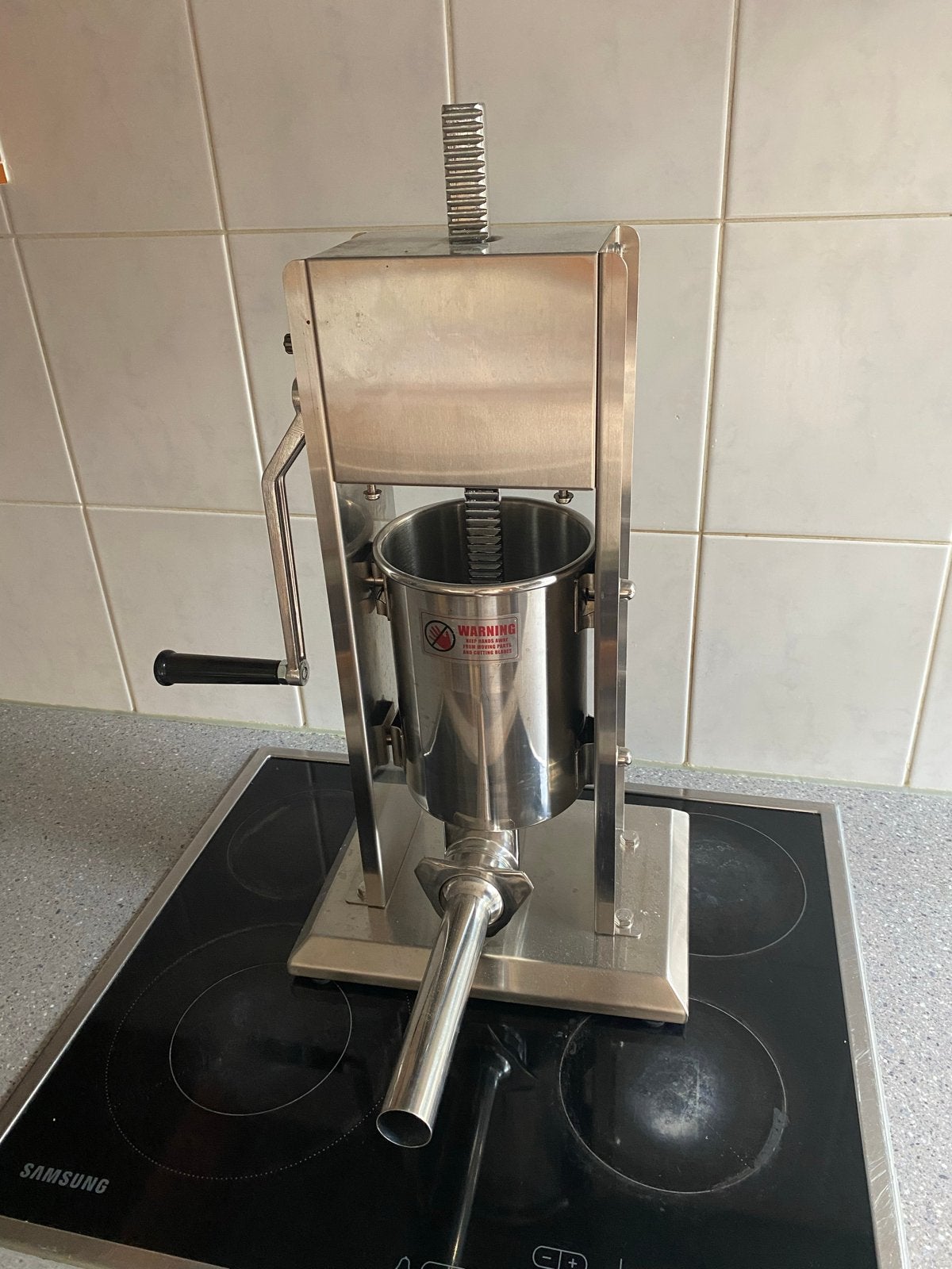 Roestvrijstalen worstenvuller en churros maker - Handmatig, Ophalen, Zo goed als nieuw
