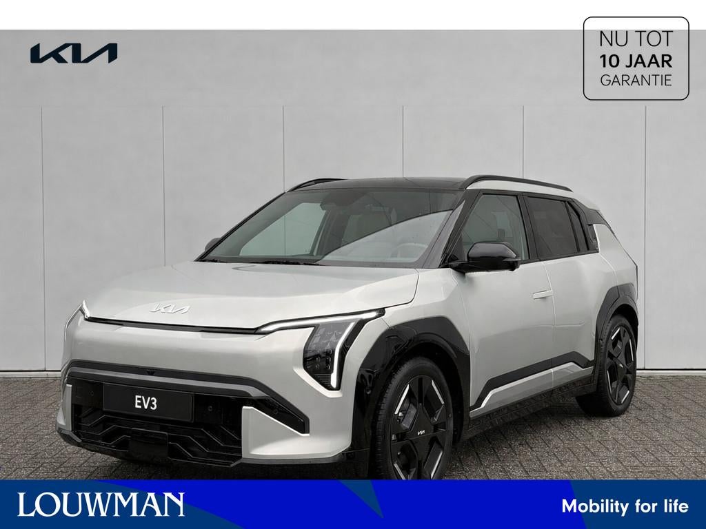 Kia EV3 GT-PlusLine 81.4 kWh (bj 2026, automaat), Auto's, Kia, Verwarming stoelen achter, Zwart, Leder, Nieuw