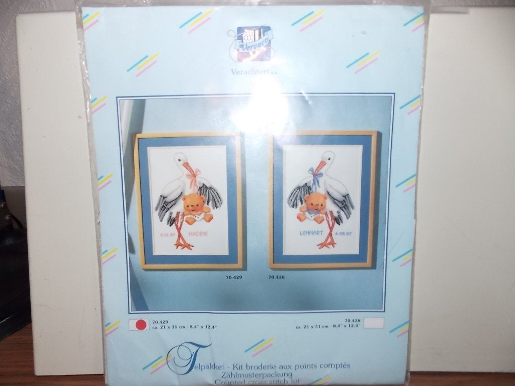Verachtert Ooievaar Borduurpakket - Nieuw, Hobby en Vrije tijd, Borduren en Borduurmachines, Nieuw, Borduurpakket, Handborduren