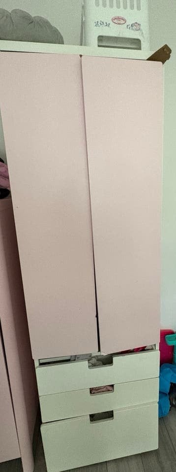 Roze Kinderkastje met Lades en Commode, Gebruikt, Kast, 105 cm of meer, Ophalen of Verzenden