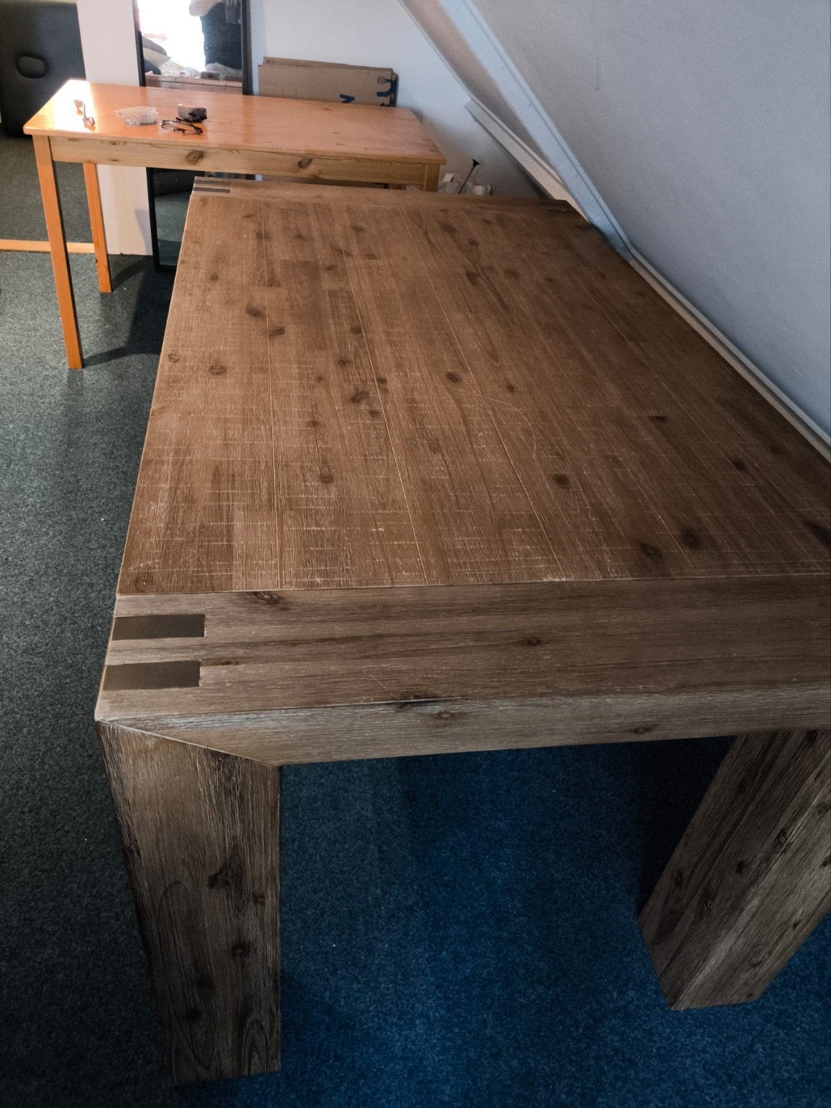 Massief eikenhouten tafel, Huis en Inrichting, Tafels | Eettafels, 50 tot 100 cm, 150 tot 200 cm, Rechthoekig, Ophalen