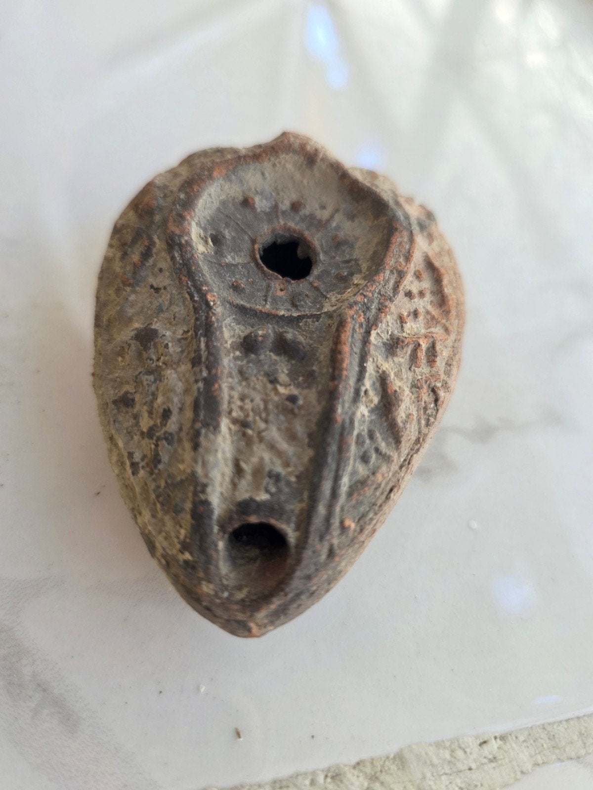 Antieke Romeinse olielamp - Terracotta, Antiek en Kunst, Ophalen of Verzenden