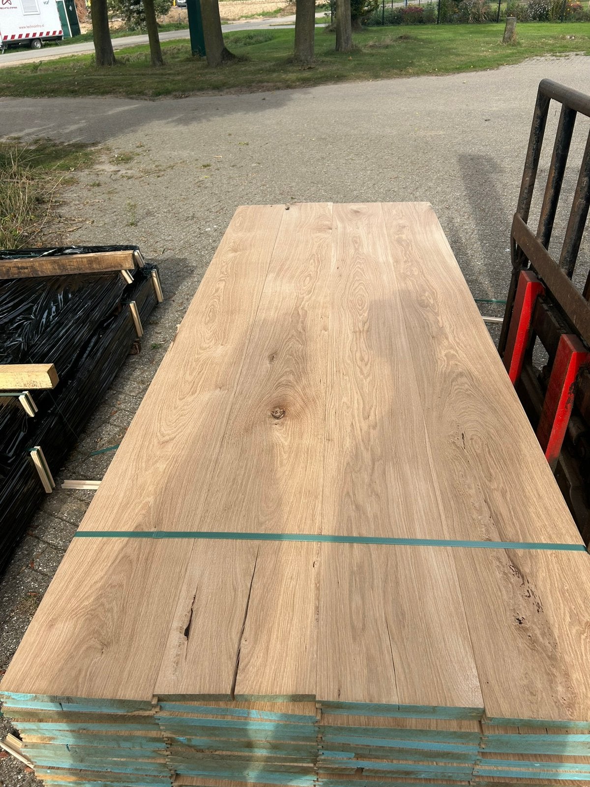 Eiken veer en groef delen te koop. Breed., Ophalen of Verzenden, Nieuw, 180 tot 250 cm, Planken