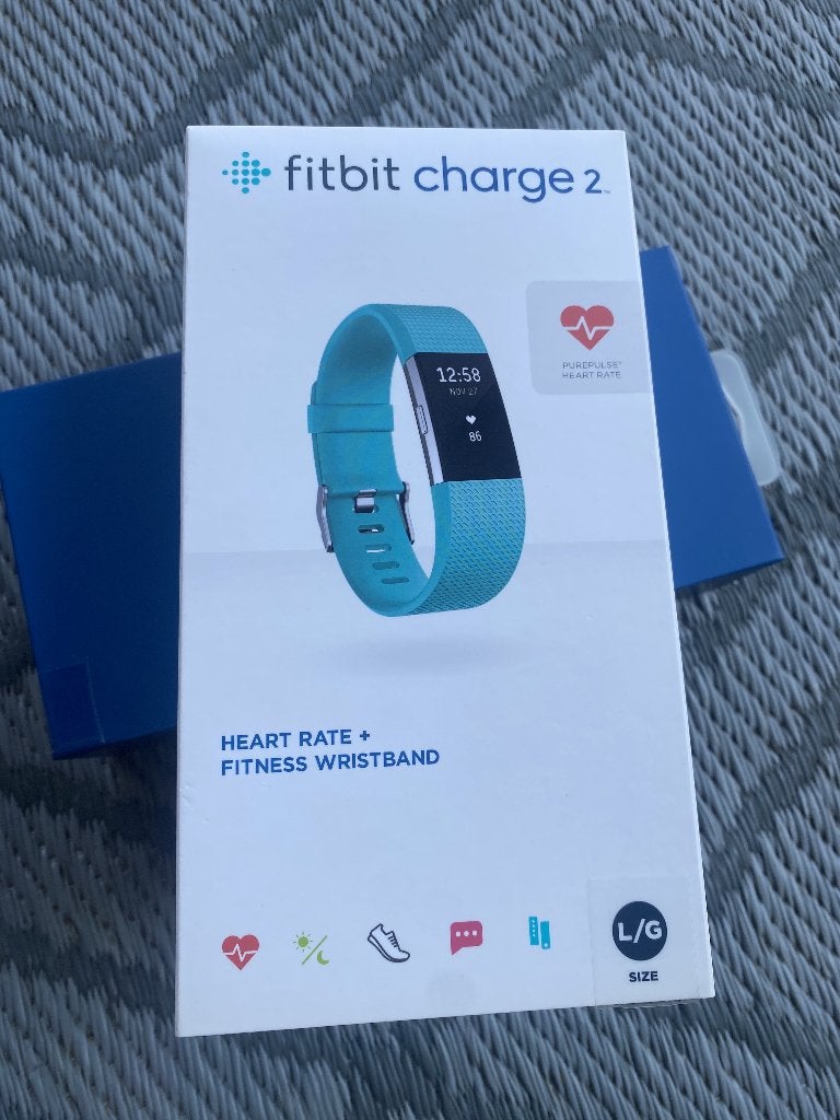 Fitbit charge 2, Ophalen, Blauw, Zo goed als nieuw, Fitbit
