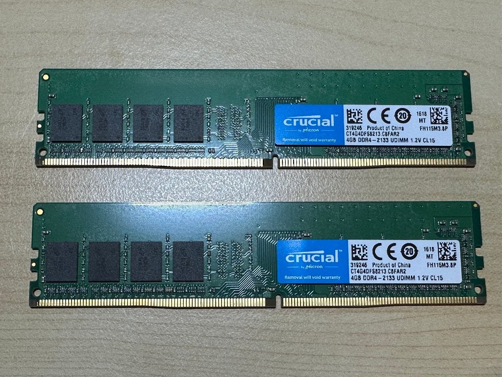 Crucial CT4G4DFS8213.C8FAR2 – 8GB DDR4-2133 geheugenkit, Computers en Software, DDR4, 8 GB, Ophalen of Verzenden, Zo goed als nieuw