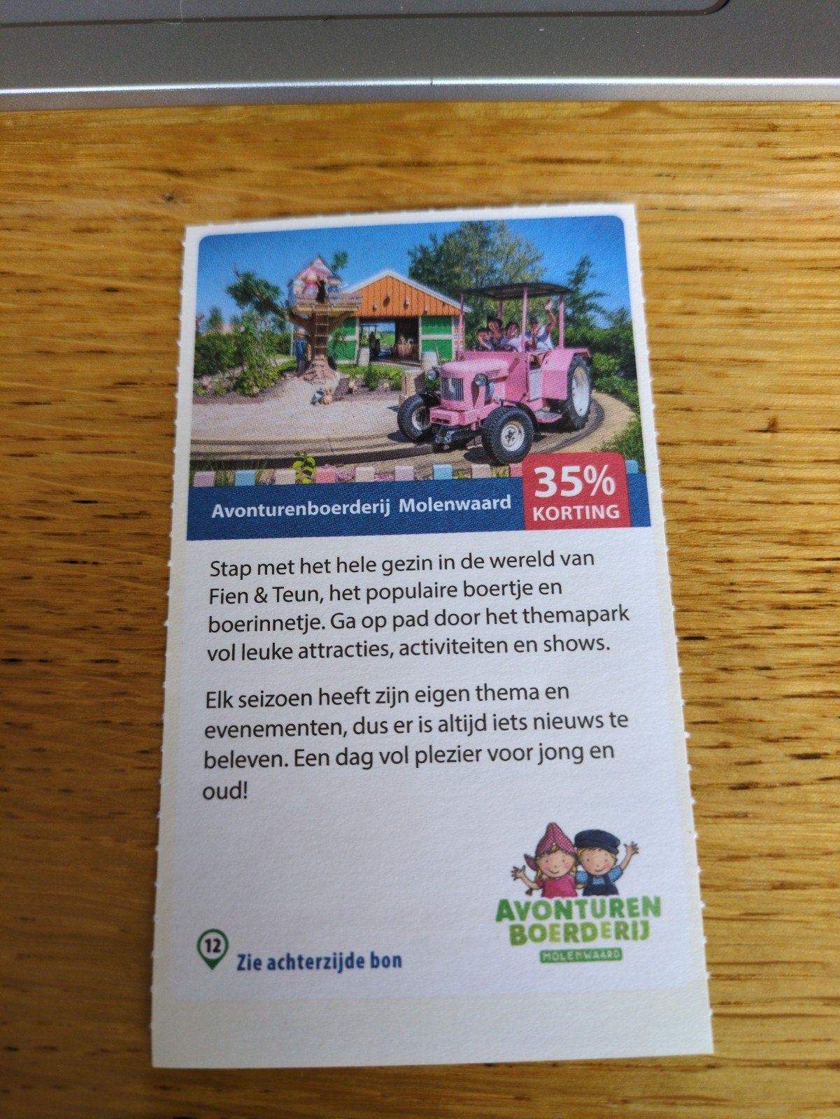 Kortingsbon voor Avonturenboerderij Molenwaard, 35 % korting, Tickets en Kaartjes, Drie personen of meer, Kortingskaart