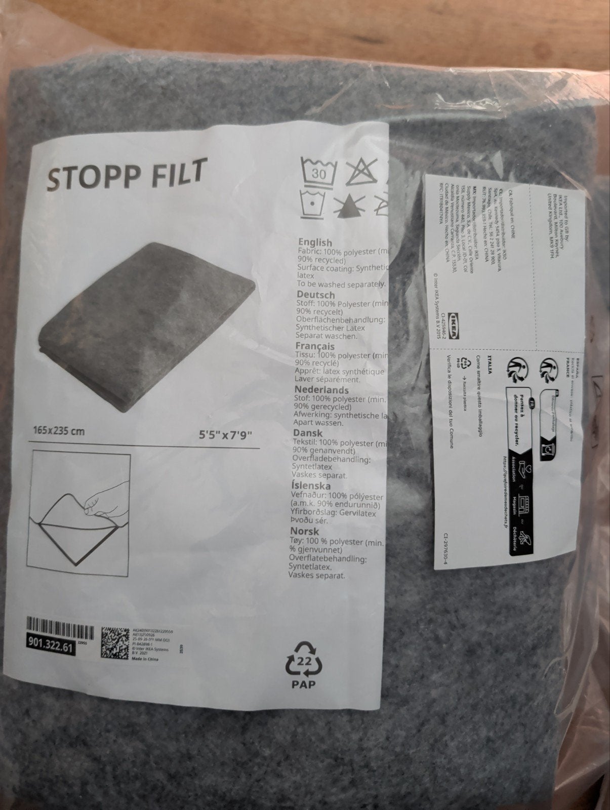 Stopp filt, Ophalen, Nieuw, Grijs, Overige typen